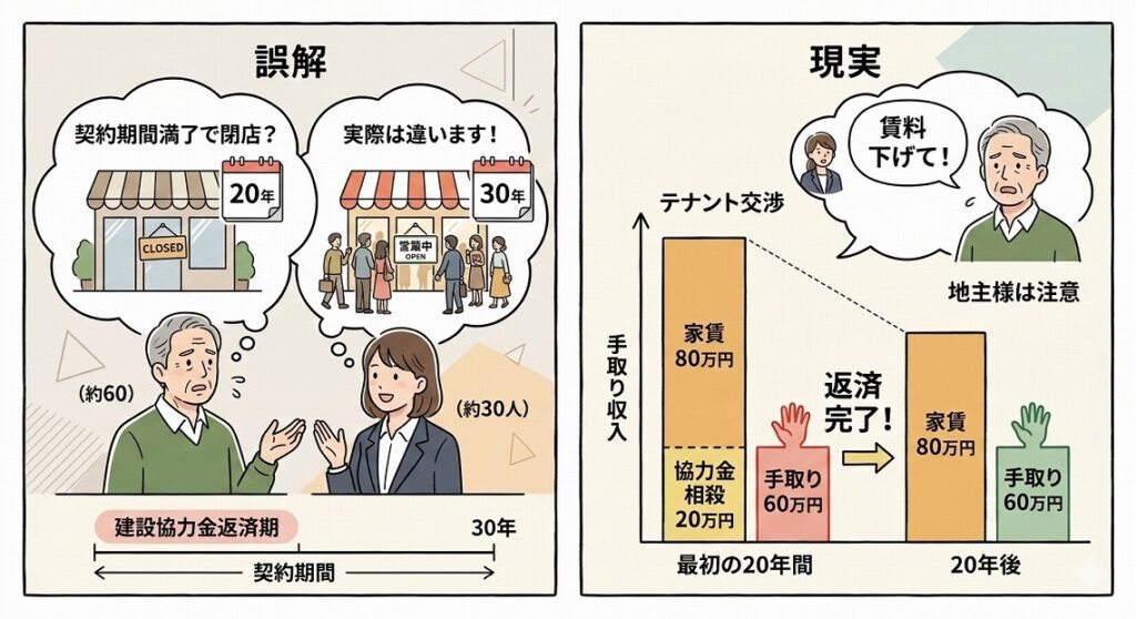 契約期間満了の「誤解」を解く！建設協力金方式の店舗、その後の賃料はどうなる？