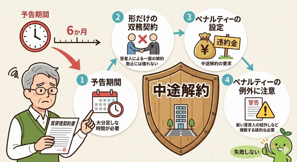 【家主様必見】ロードサイド店舗の「中途解約」交渉術！失敗しないための4つのポイント